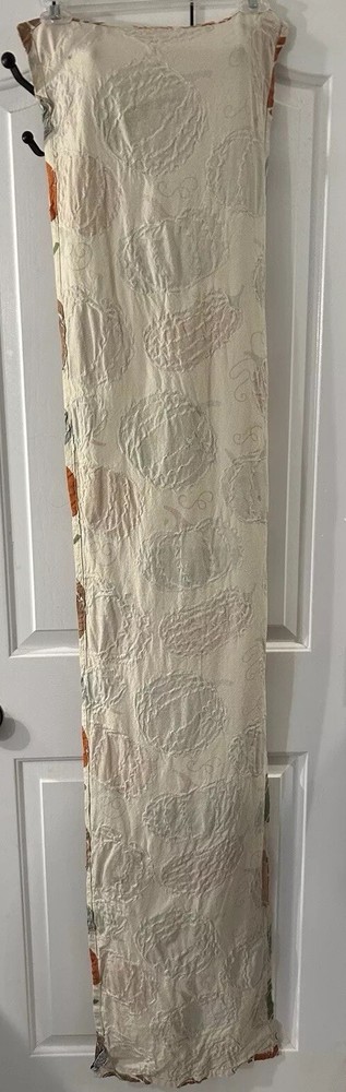 Storehouse Multi Pumpkin Fall Embroidered Cotton Table Runner 14” x 64” EUC