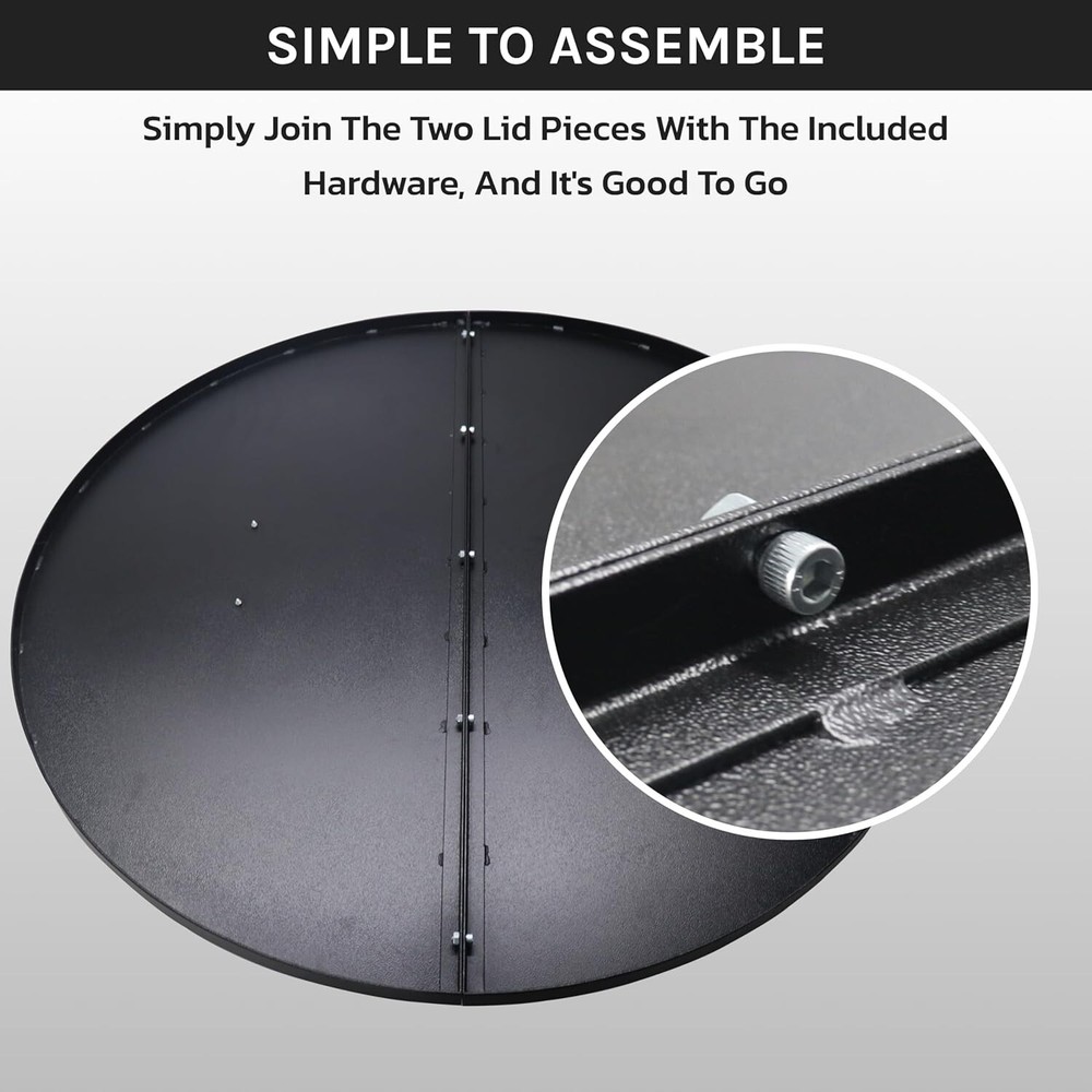 FEBTECH 42" Firepit Lid Round - Compatible for Fire Pit Inside Up to 40"