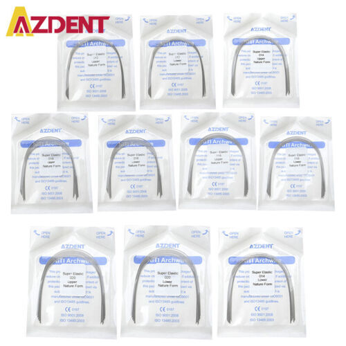 10Pc AZDENT Dental Orthodontic Super Elastic Niti Round Arch Wire Nature Form