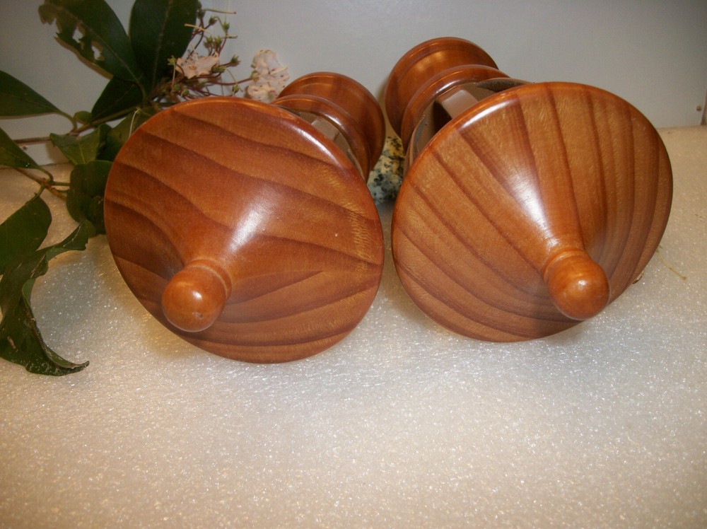 2 Wood & Metal Finials Screw On