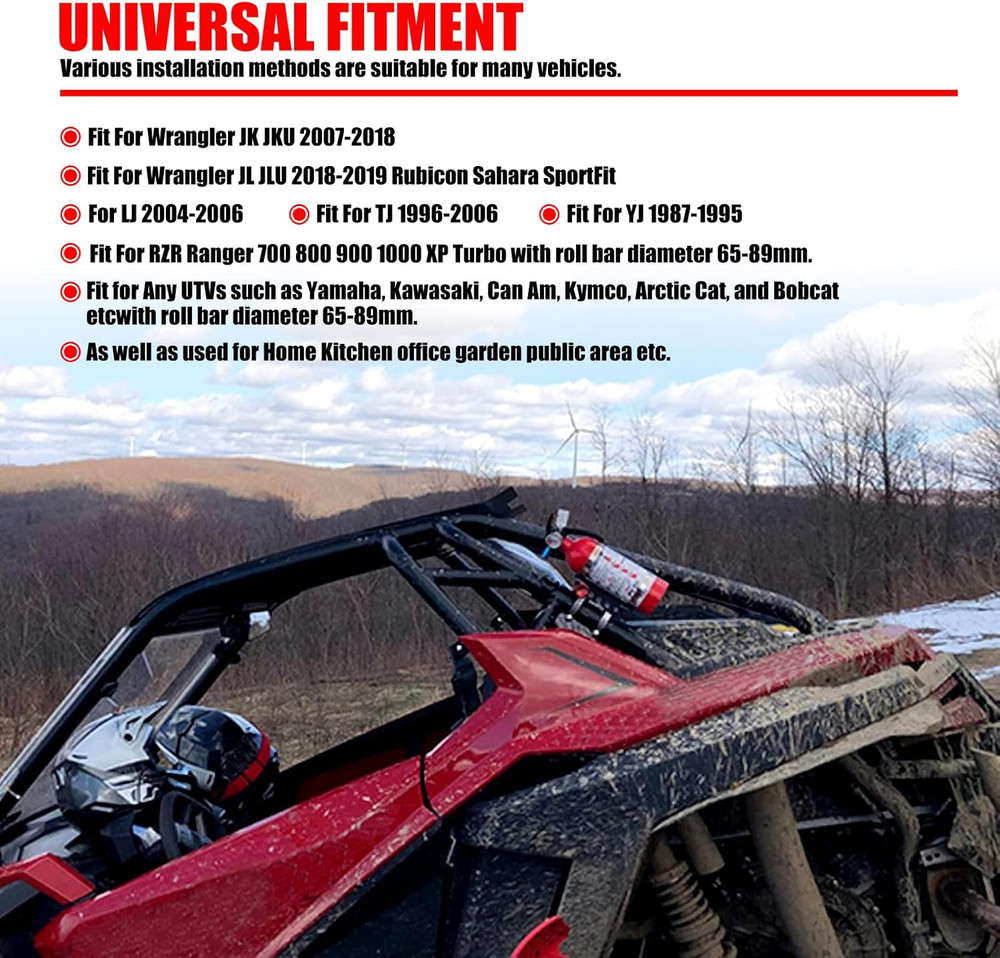 Universal Vehicle Adjustable Quick Release Roll Bar Fire Extinguisher Mount Hold