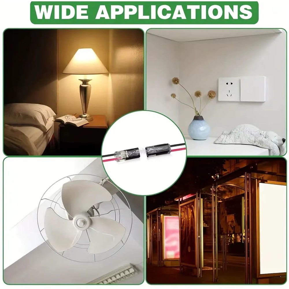 100PCS 2-Pin 2-Way LED Wire Connectors Locking Plug Cable Terminals
