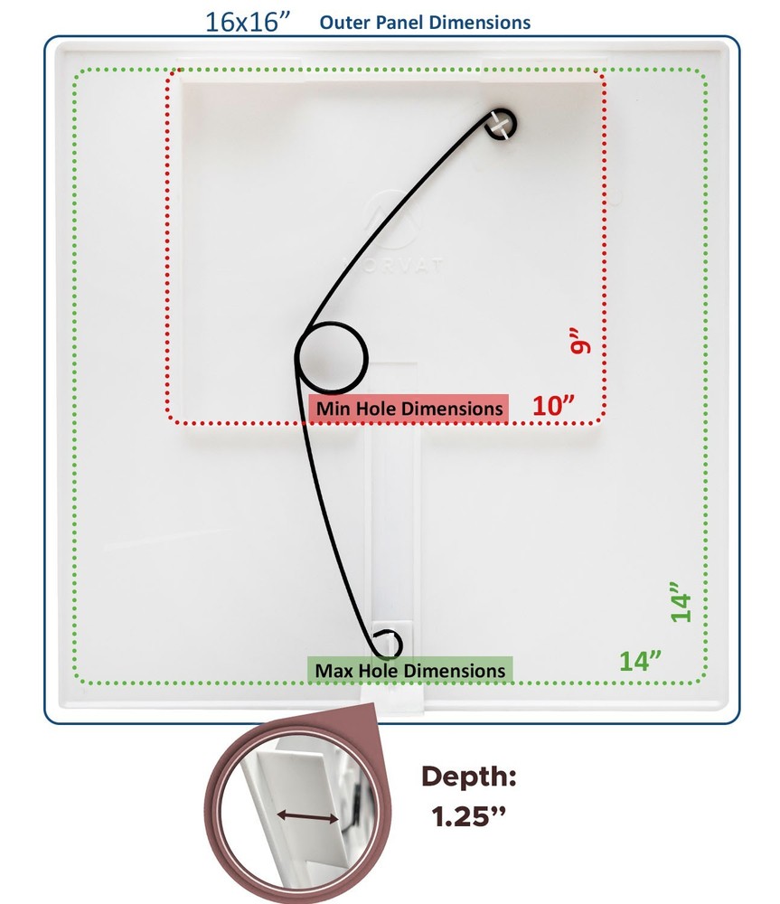 Morvat 14x14 Adjustable Spring Access Panel for Drywall & Ceiling, 4 Pack