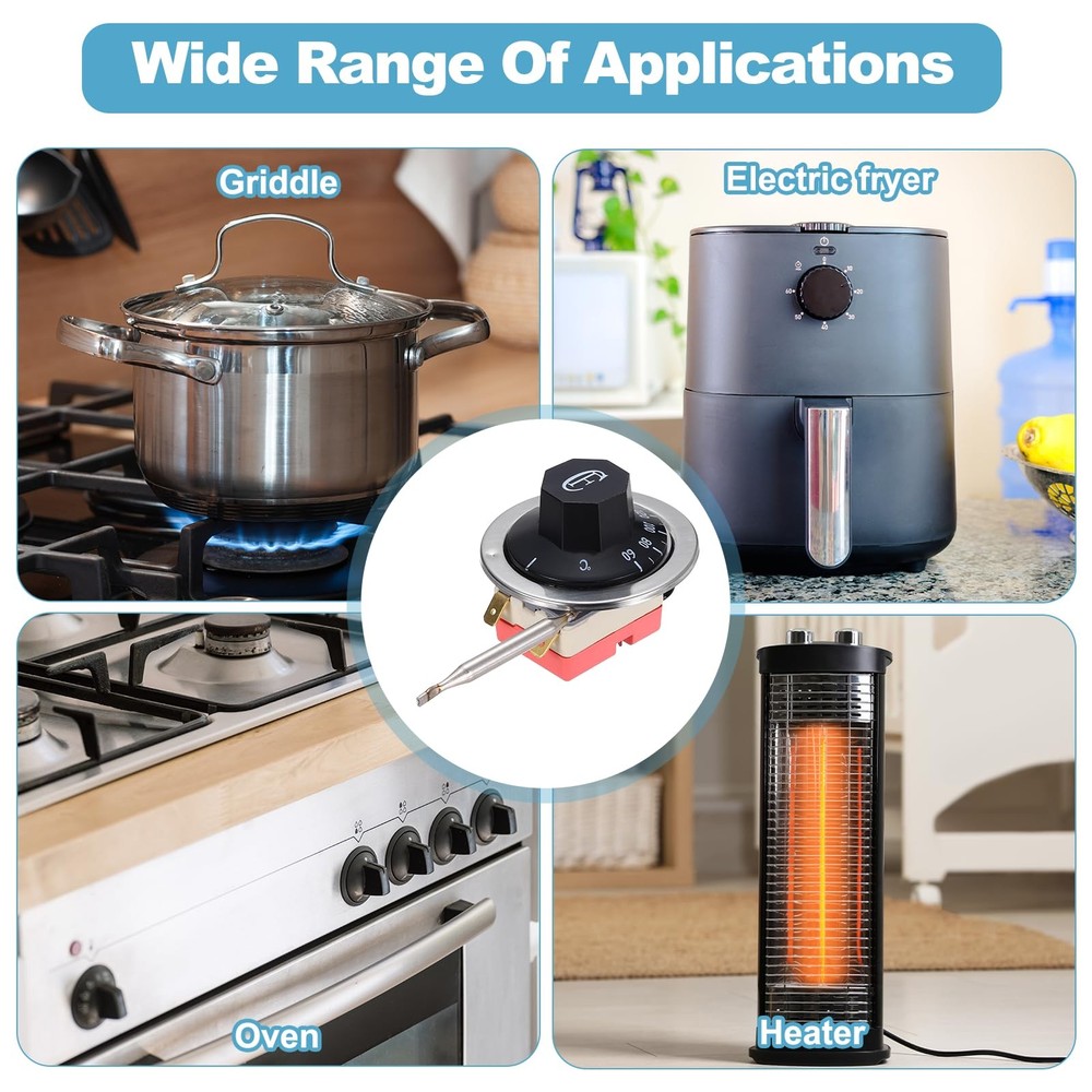 MECCANIXITY 2pcs Oven Temperature Control Switch 250V, 16A 60-200°C...