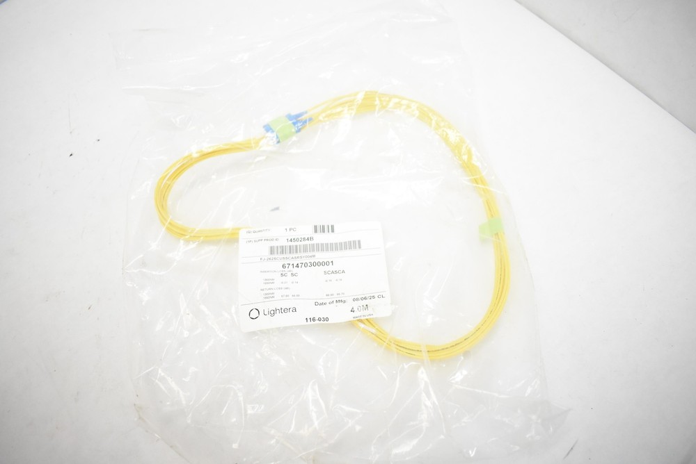 Lightera Fiber Optic Patch Cable SC/APC to SC/APC Singlemode 4m Duplex Yellow
