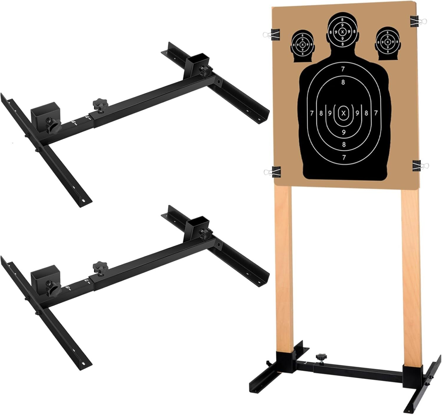 2Pack Metal Shooting Target Stand Base,Adjustable Paper Target Holder USPSA/IPSC