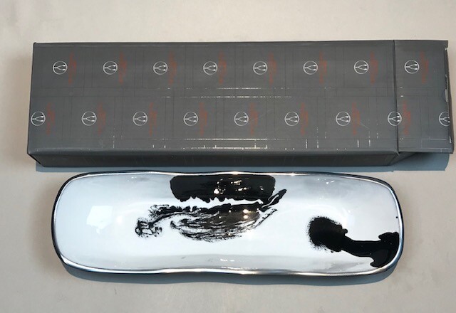 Nima Oberoi Lunares Bianco Nero Rectangle  Dish Tray *NEW*