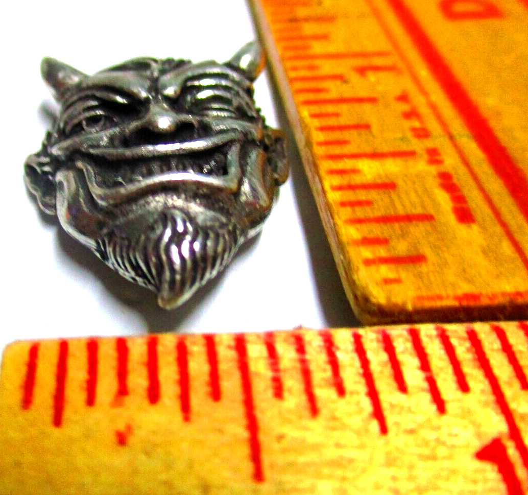 Horned Devil pin vintage old Demon collectible horny biker vest hat pinback