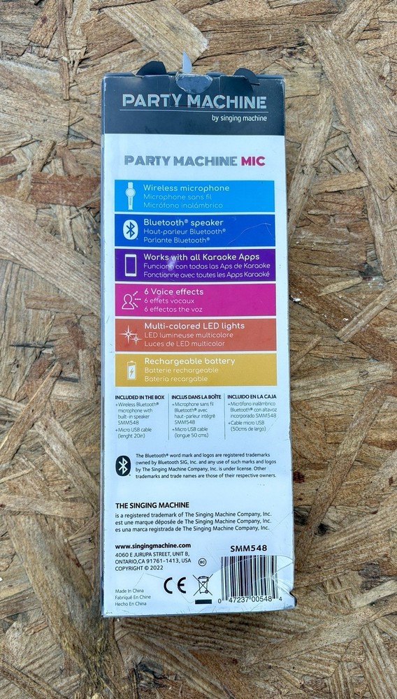 Party Machine Singing Machine Wireless Microphone LED Lights Bluetooth Speaker