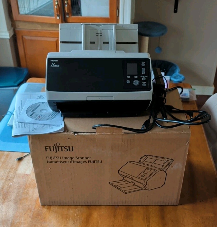 RICOH FI-8170 Scanner High Speed Document Card Scanner Bundle Tested EXCELLENT