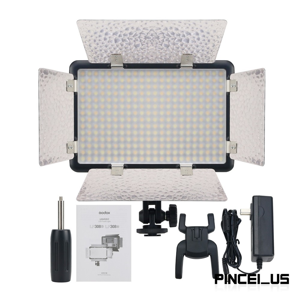 Godox LF308BI Camera Flash Light LED Video Light LED Panel 3300-5600K Adjustable