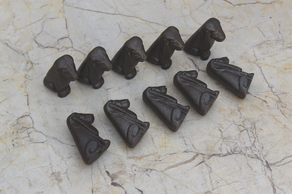 Vintage Cast Iron Dog Shape Knobs Drawer Cabinet Door Handles Knobs Pulls 10pcs