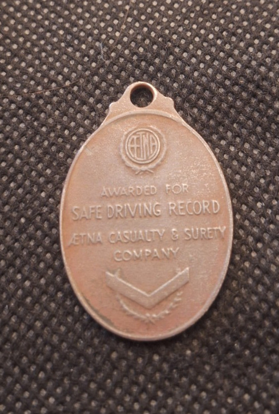 Old Aetna Safe Driving Medal e9796UXX