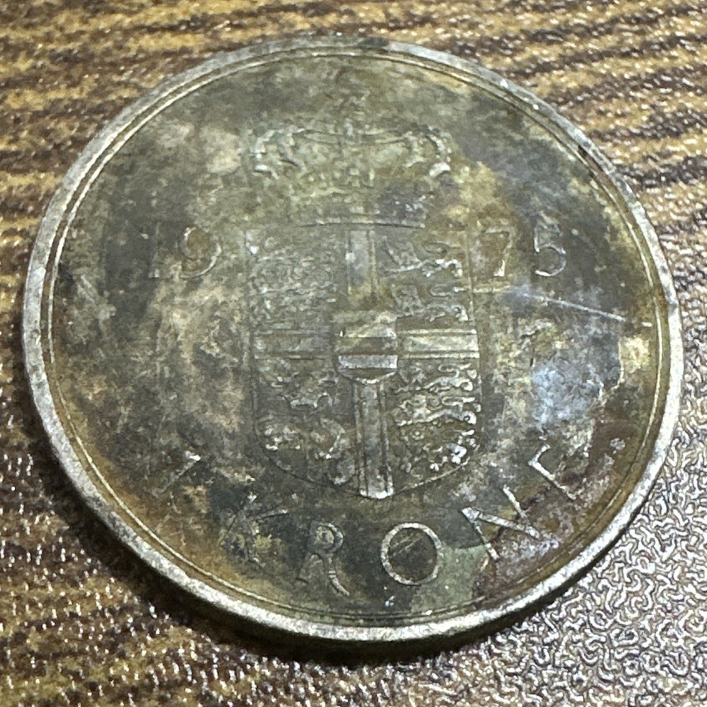 1 Krone Denmark 1975 KM862.1 circulated