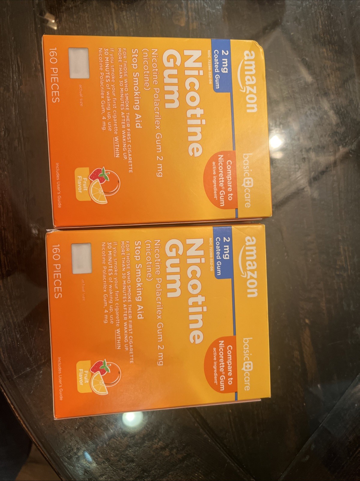 2 Pack Amazon Polacrilex Gum (2mg Nicotine) 160 Count - Fruit Flavor