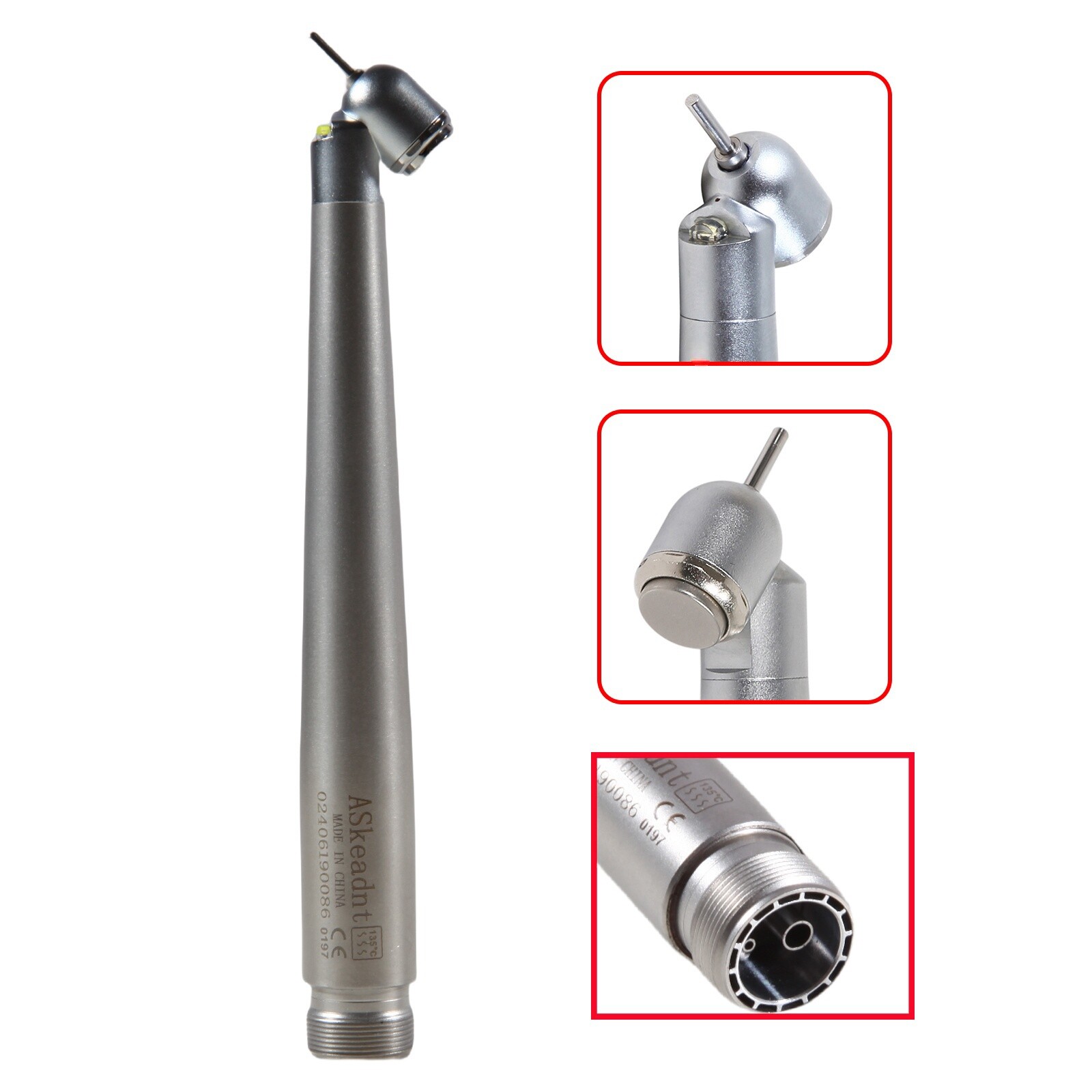 NSK Style Dental LED 45° Degree Surgical High Speed Handpiece Push Button 2 Hole