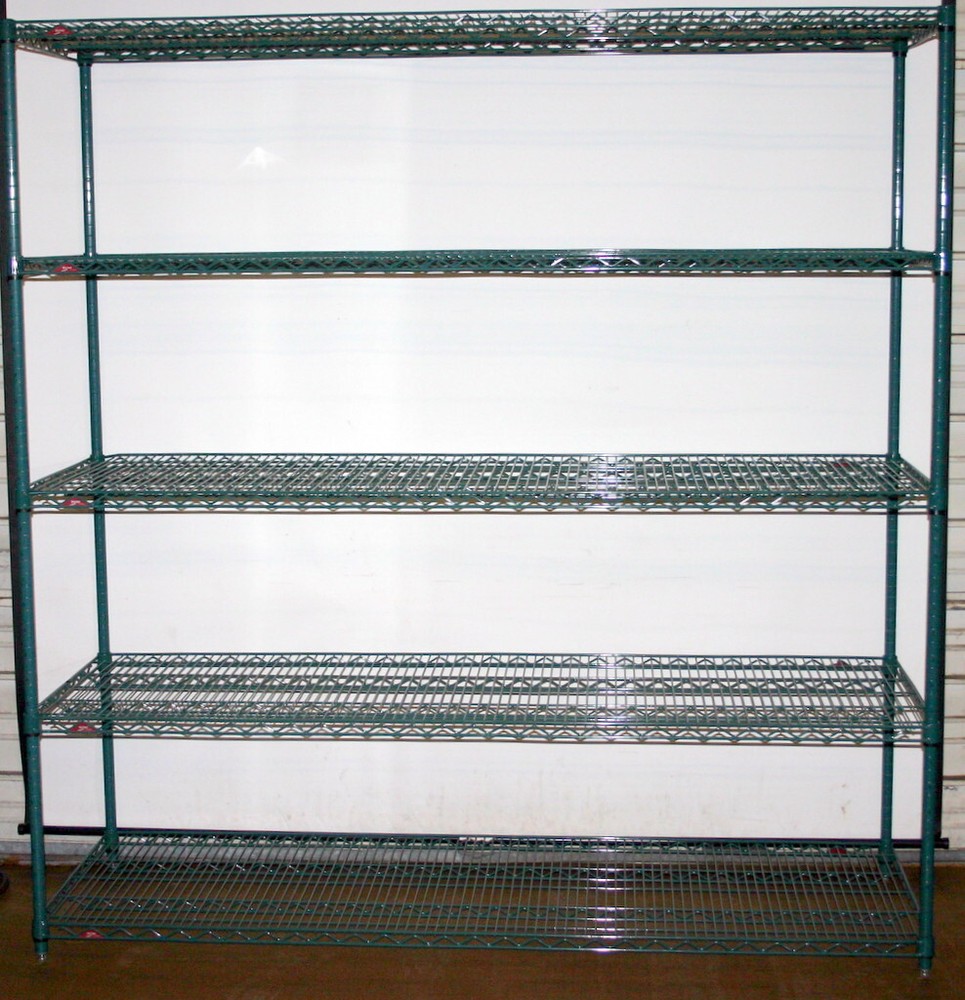METRO SUPER ERECTA 5 SHELF GREEN ANTIMICROBIAL SHELVING RACKS RACKING