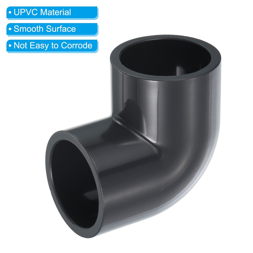 2Pcs UPVC Pipe Fitting Elbow 32mm Socket 90 Degree Adapter Connector Gray