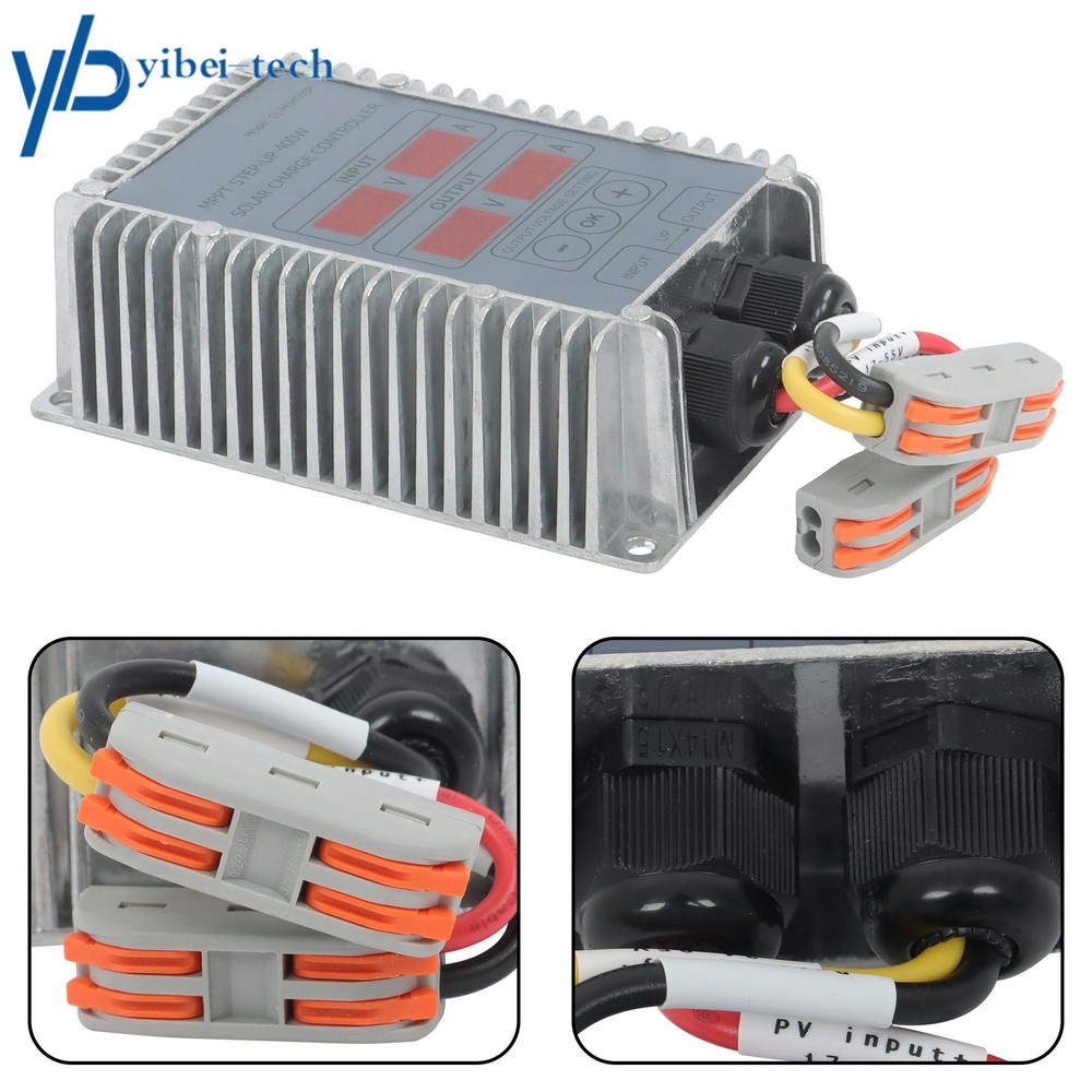 Waterproof Solar Panel Regulator Boost MPPT 24‑85V LED Display Adjustable 400W