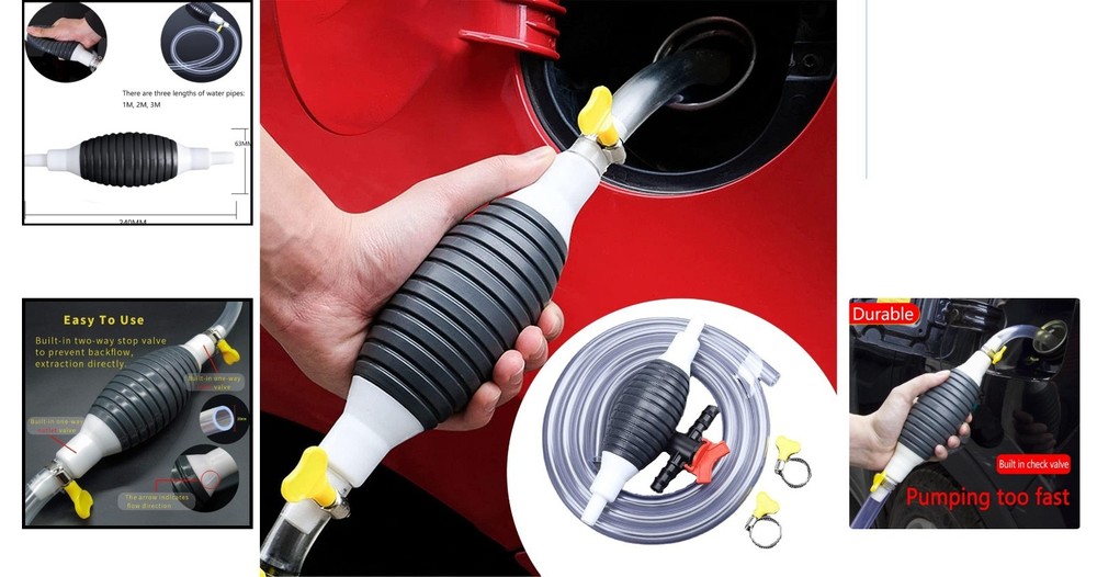 Multifunctional Handheld Siphon Pump with Easy Flow Control Valves