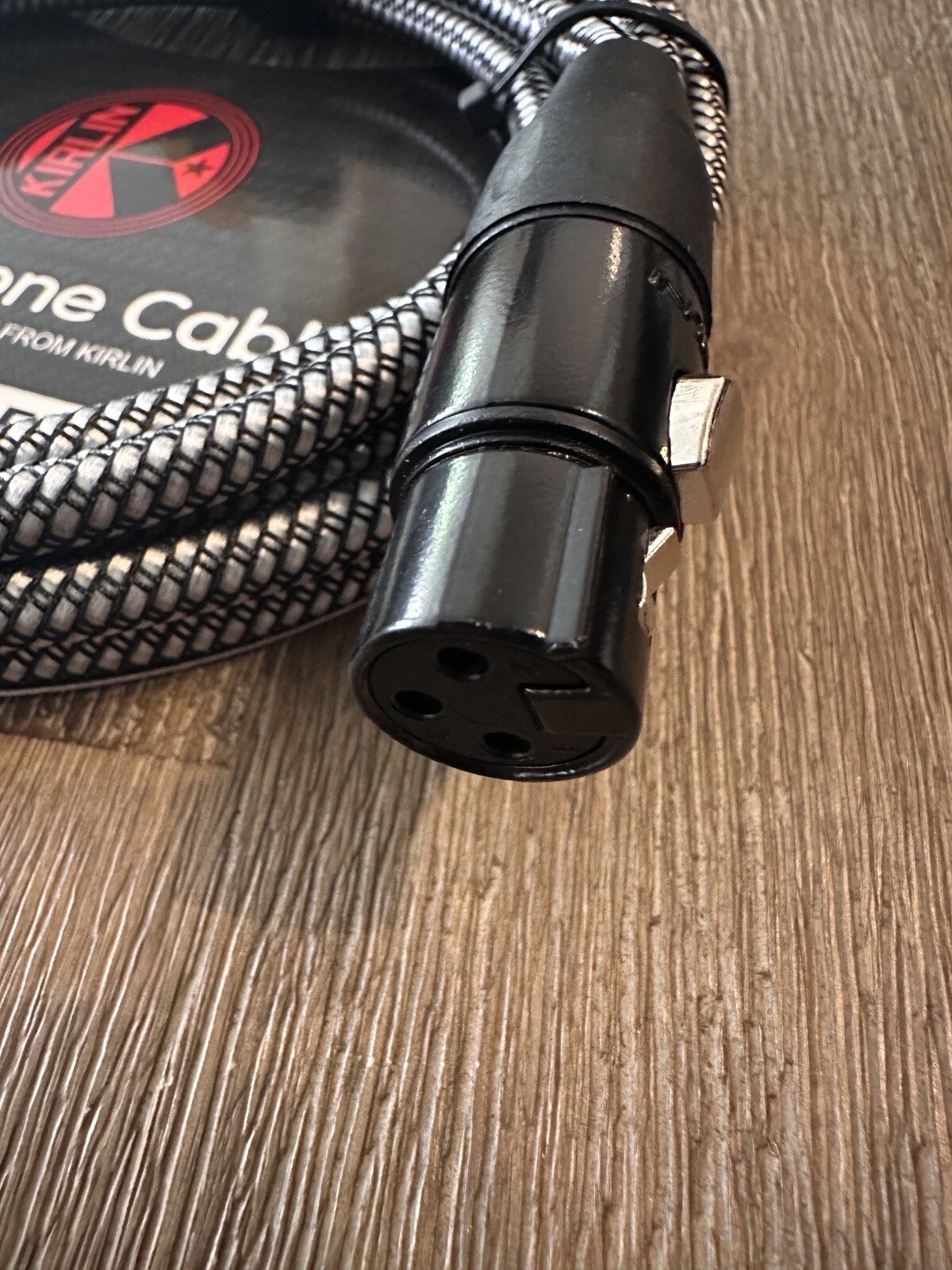 XLR Microphone Cable - Woven Charcoal Gray 10ft Kirlin Male to Female-20AWG New