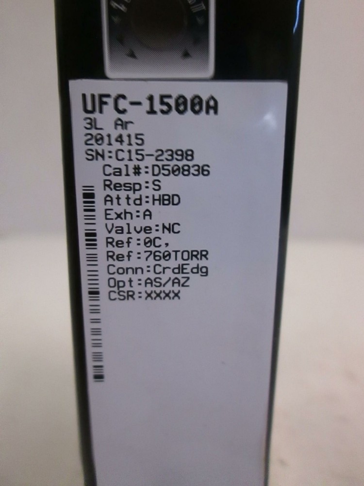 Unit UFC-1500A Mass Flow Controller, Gas, Ar, 3L