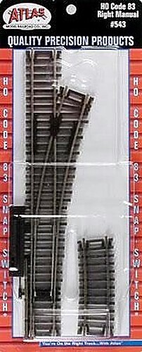 Atlas Code 83 Manual Right-Hand - HO Scale Nickel Silver Model Train Track