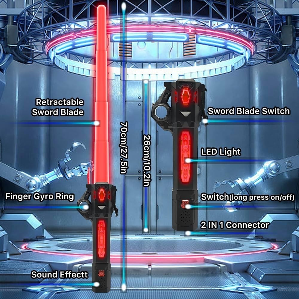 Interactive Light Up Sword 27.5" for Kids - Perfect for Cosplay & Parties