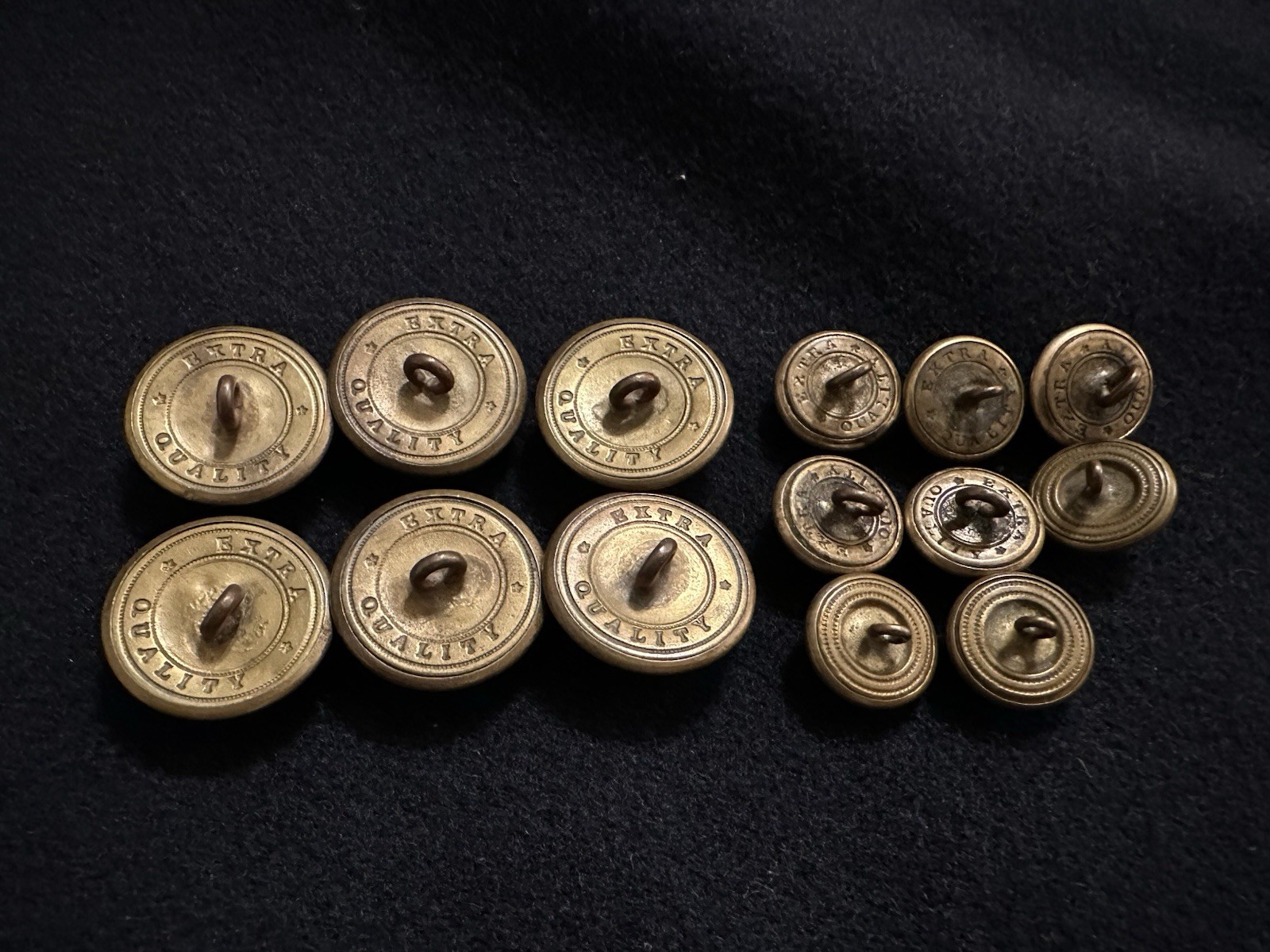 Lot 14 Original Civil War Federal Officer General Staff Eagle Buttons, Non Dug