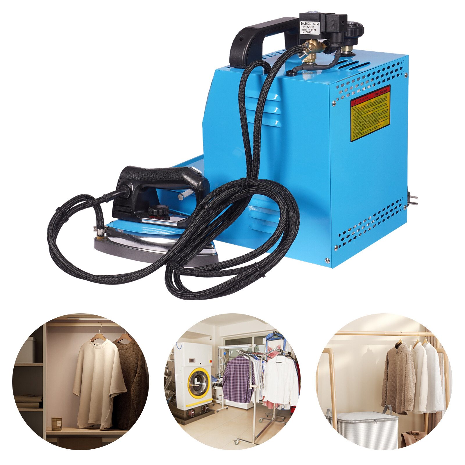 Electric Steam Iron with Boiler for Dry Cleaner Curtain Blue 110V Commercial