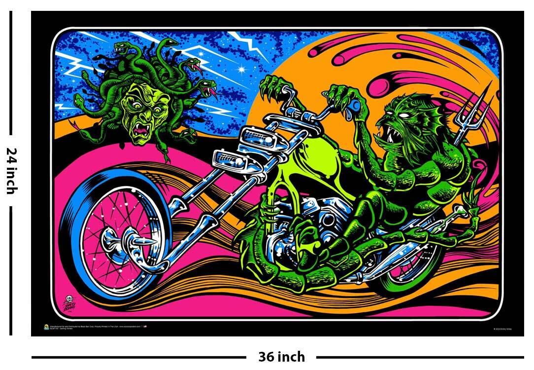Gettin Stoned by Dirty Donny Non-Flocked Blacklight Poster - 36" x 24"