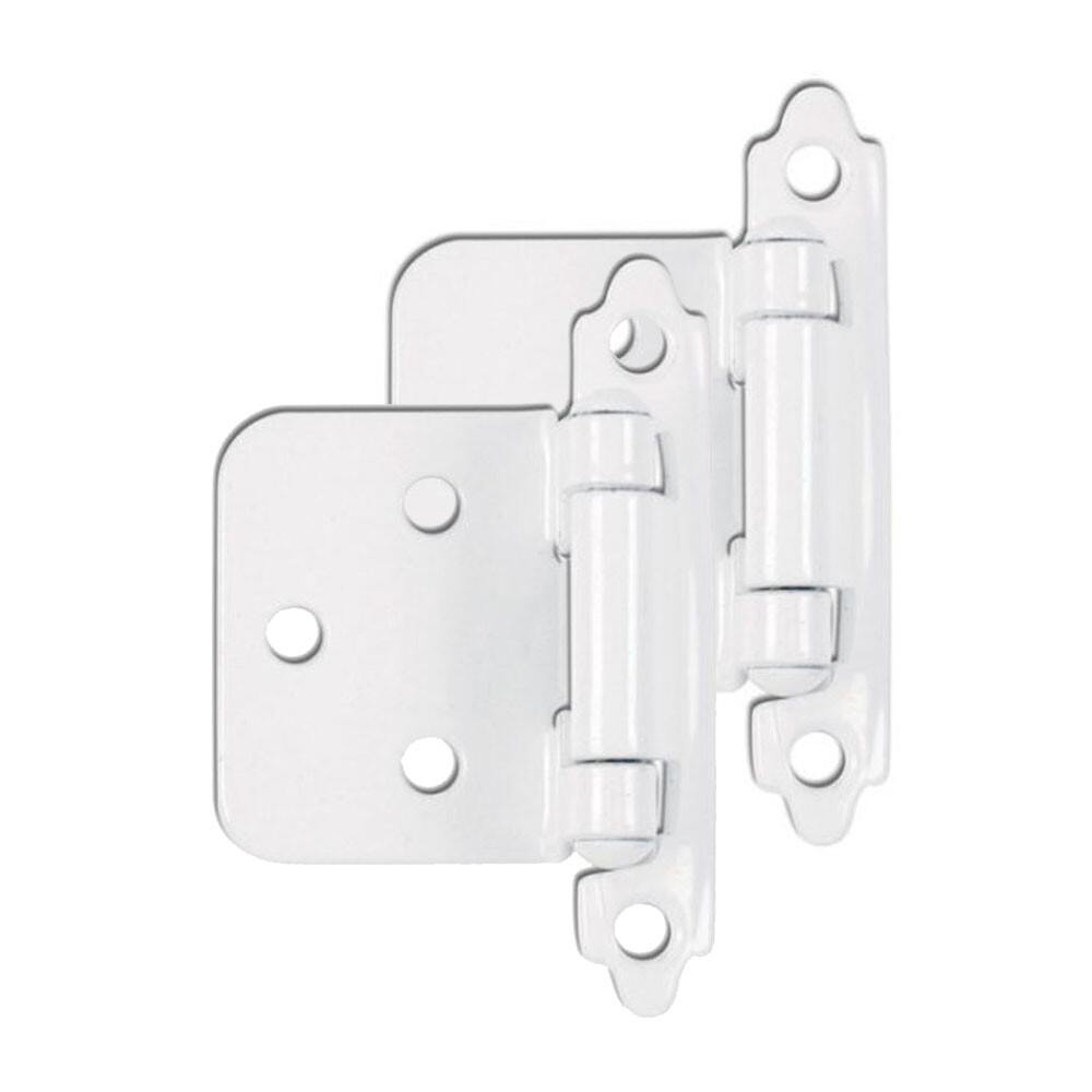 10 Pairs Decorative White Self Close Face Mount Flush Hinge