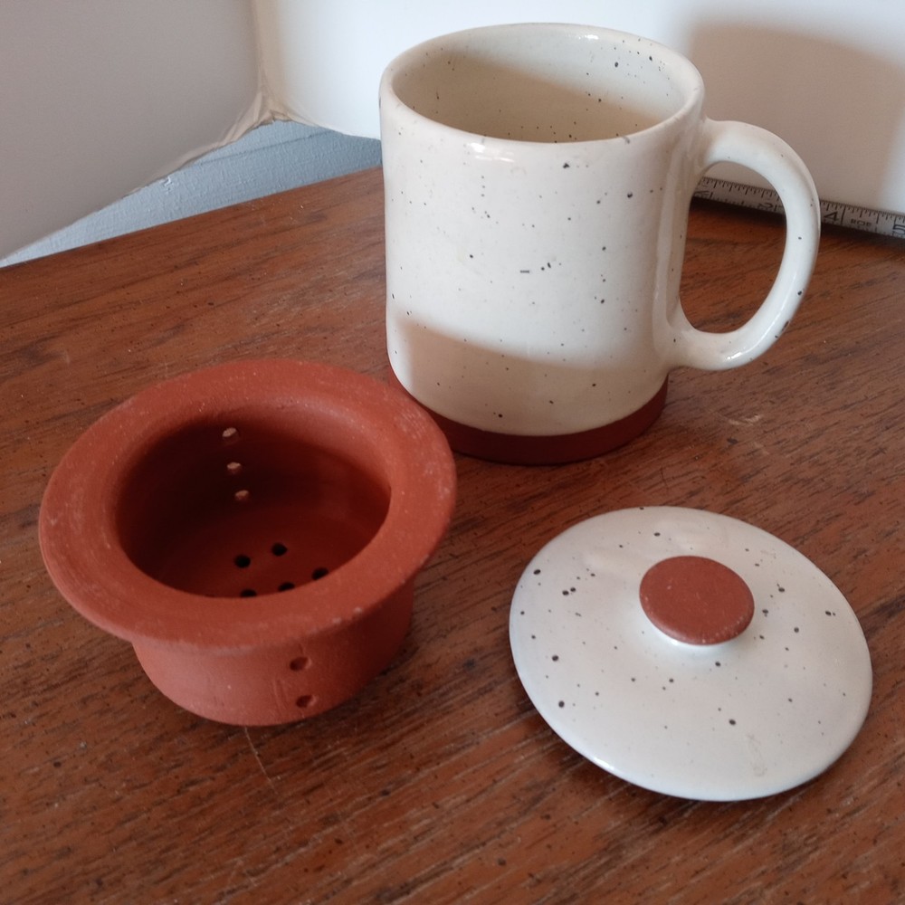 Beautiful Ceramic Tea Cup with Removable Infuser & Lid + Handle