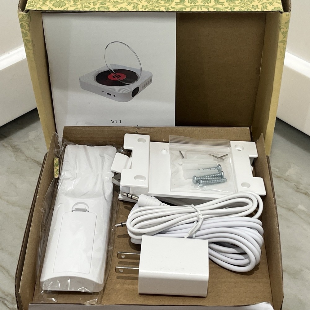 KC-808 CD Player Wall Mountable Bluetooth CD Player Speaker with Remote NEW