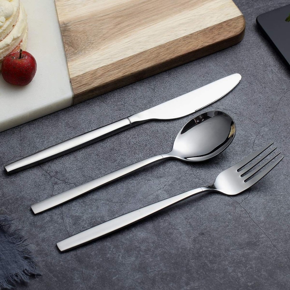 Berglander Flatware Set 20 Pieces, Stainless Steel Flatware Set, Silverware S...