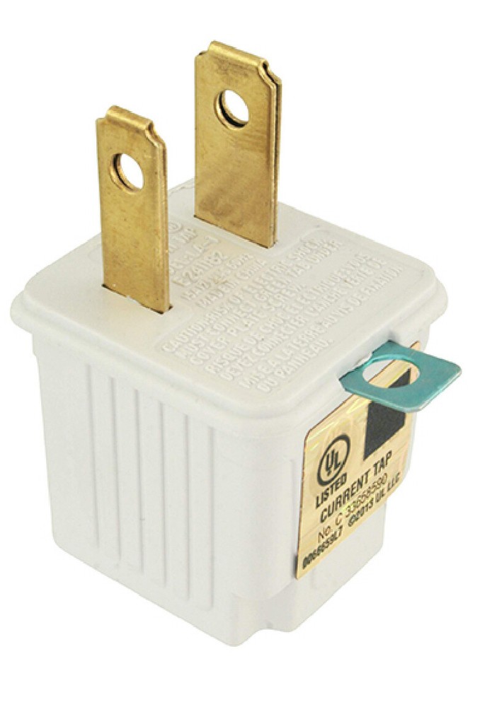 (8) White GROUNDING ADAPTERS Electrical Wall Plug 3 Prong Socket 2 Prong Plug