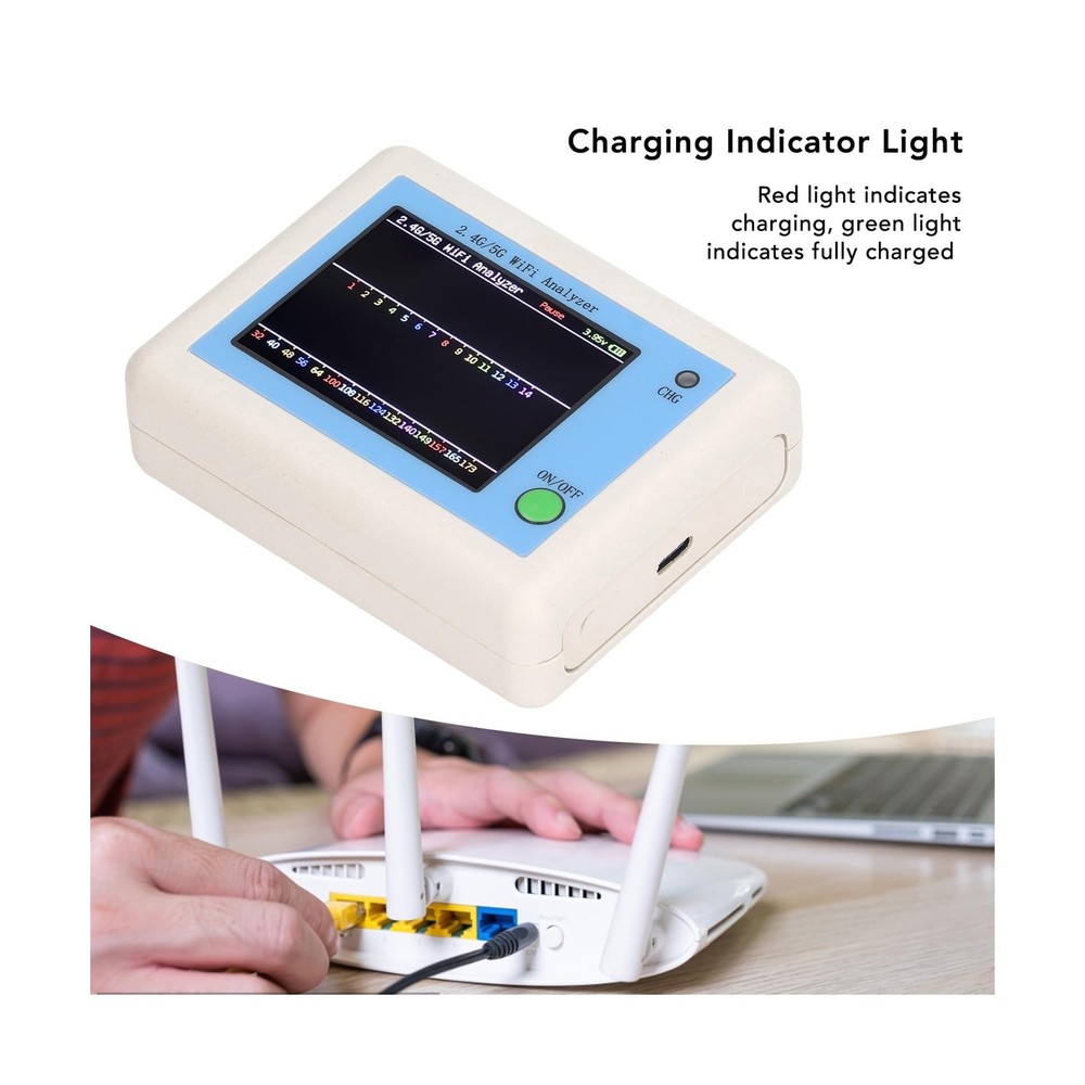 Analyzer, 2.4G 5G Analyzer, 2.4 Inch TFT Color Screen Scanner Network Analyze...