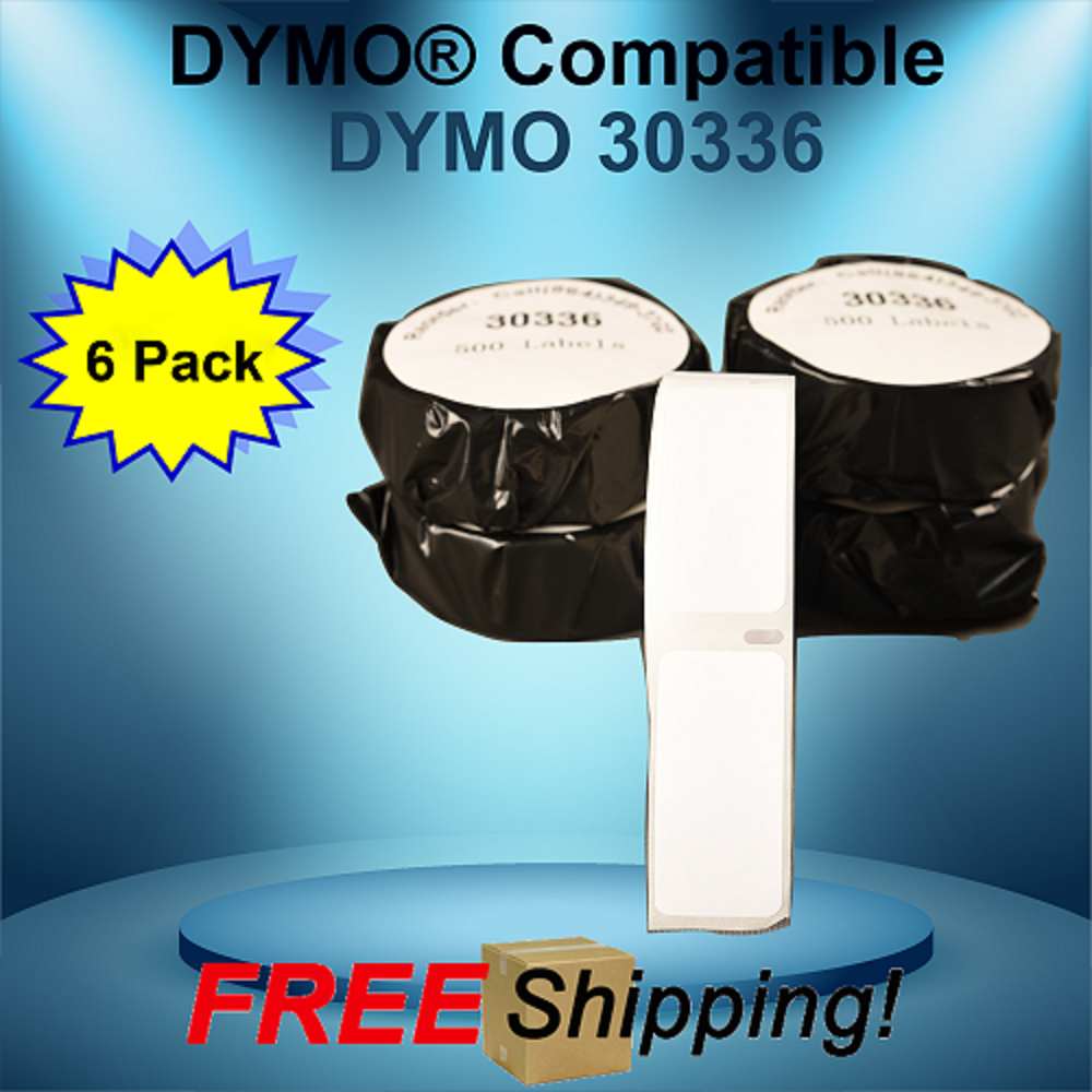Dymo® Compatible 30336 Mail Shipping Labels 6 Rolls White Rectangular Shaped