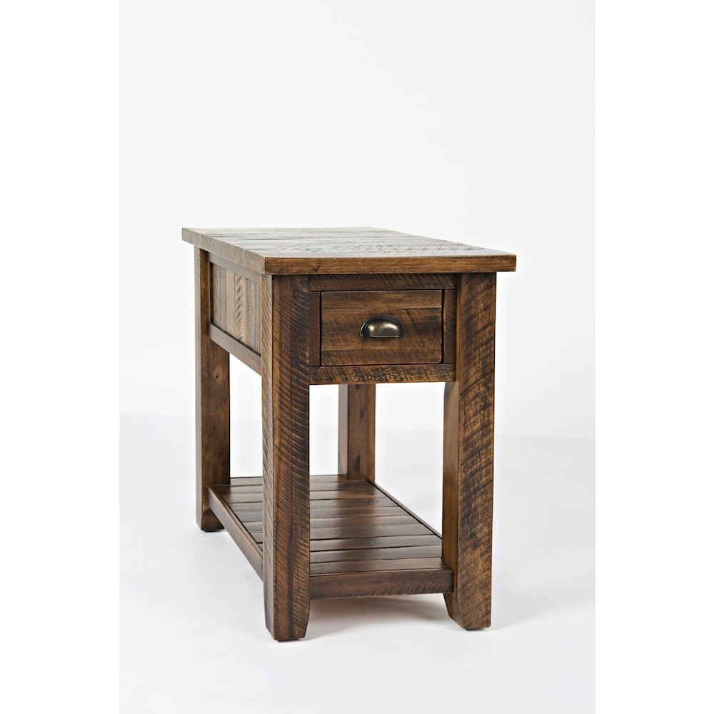 Artisan's Craft Rustic Farmhouse Distressed Solid Wood Chairside Table