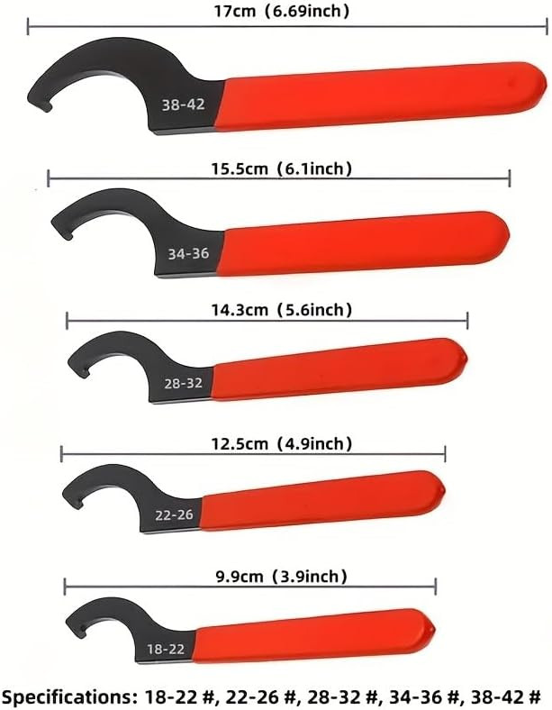 5x Coilover Spanner Wrench Set Adjustable C-Shape Shock Spanner Hook Wrench Tool