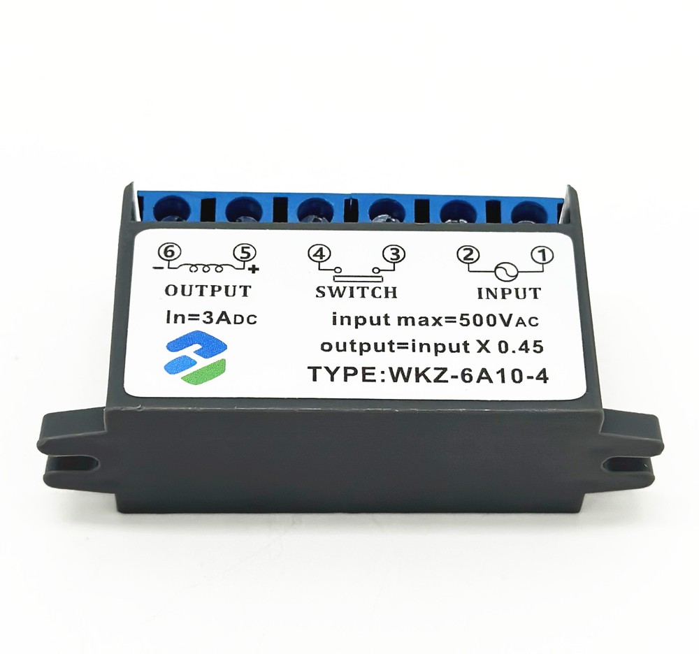 TYPE: WKZ-6A10-4 input max=500VAC output=input×0.45 IN=3ADC rectifier module