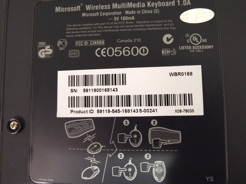 Microsoft Wireless Optical Desktop Keyboard w Mouse SN 5911900168143 WIN/ MAC