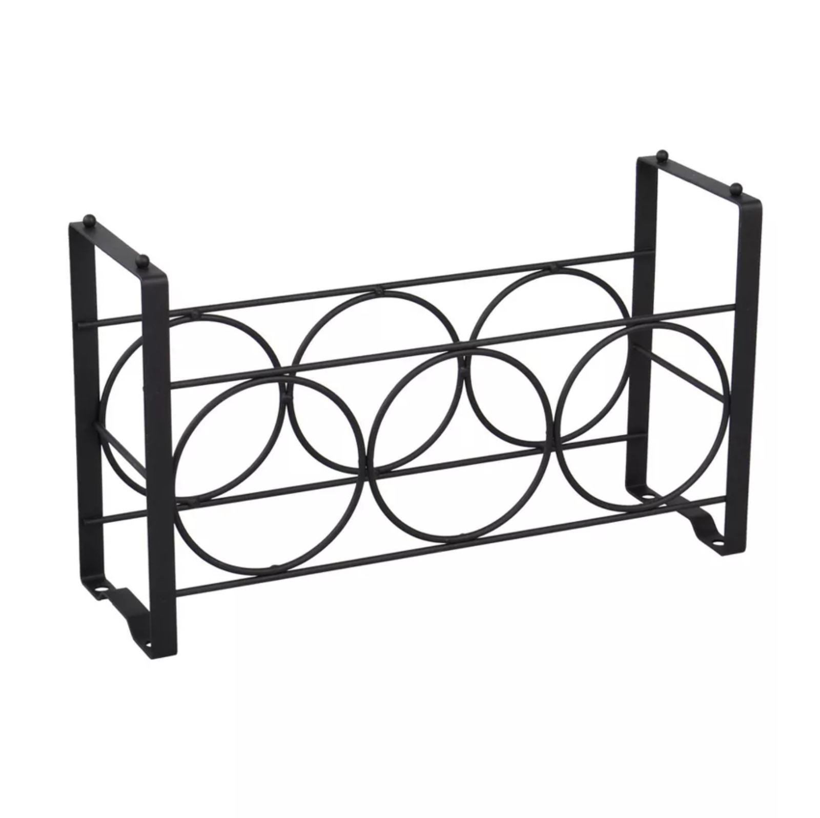 3 Bottle Countertop Wall Mount or Table Top Elegant Iron Wine Rack Black 7x12x4"