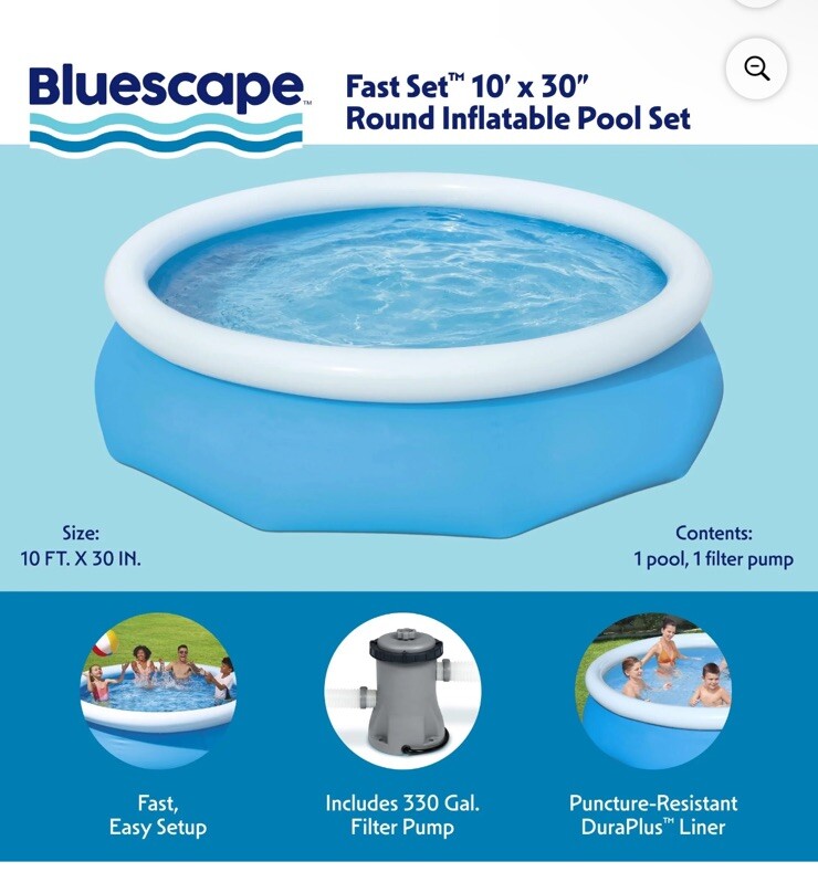 Bluescape Fast Set Pool 10 Ft Round