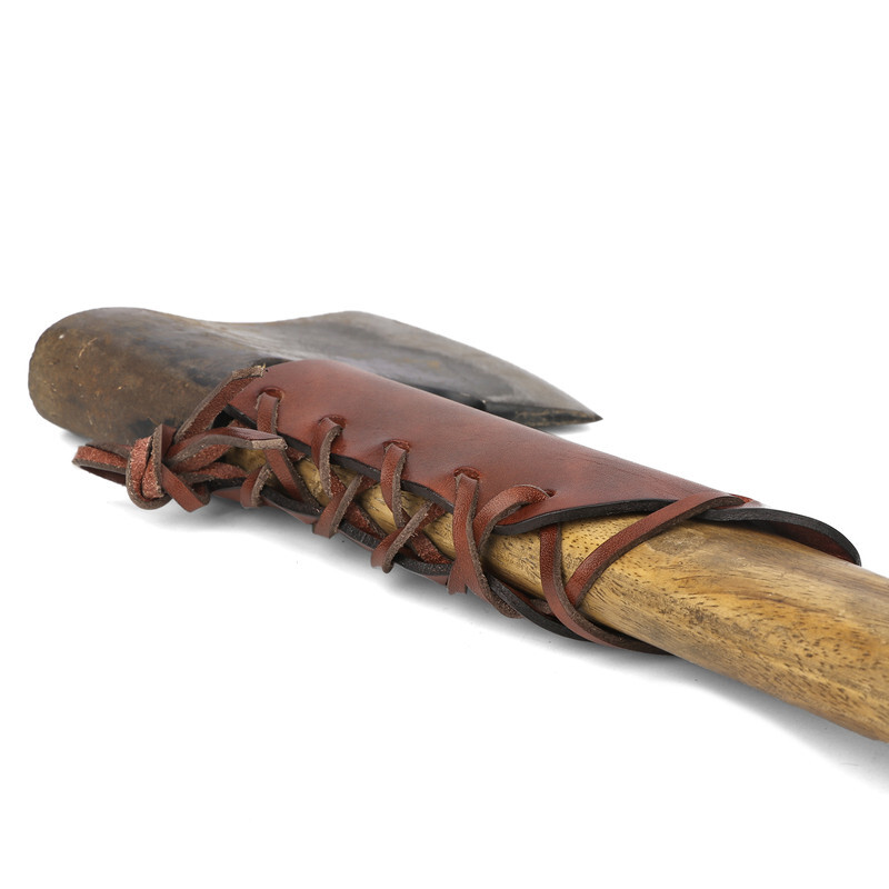 TOURBON Leather Ax Handle Guard Collar Sheath Haft Axe Cover Hatchet Protector