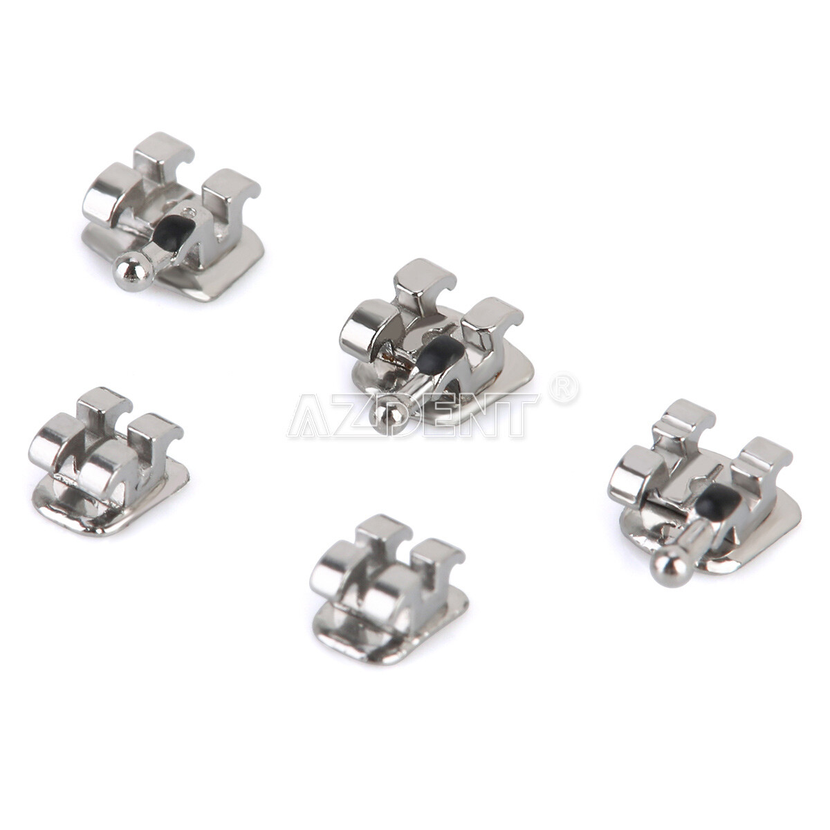 AZDENT Dental Orthodontic Brackets Metal Braces Standard MBT 022 Hooks 3-4-5/3