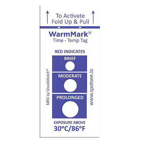 Warmmark Wm 37/99 Temperatureindicatinglabel, Blue, Pk100