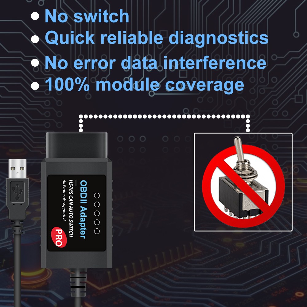 For Ford F150 F250 FO*scan OBD2 Scanner Reader ELMconfig USB Adapter Programming