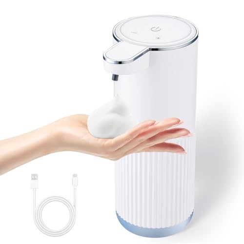 Automatic Foaming Soap Dispenser, 4-Level Adjustable Electric Foam Hand White