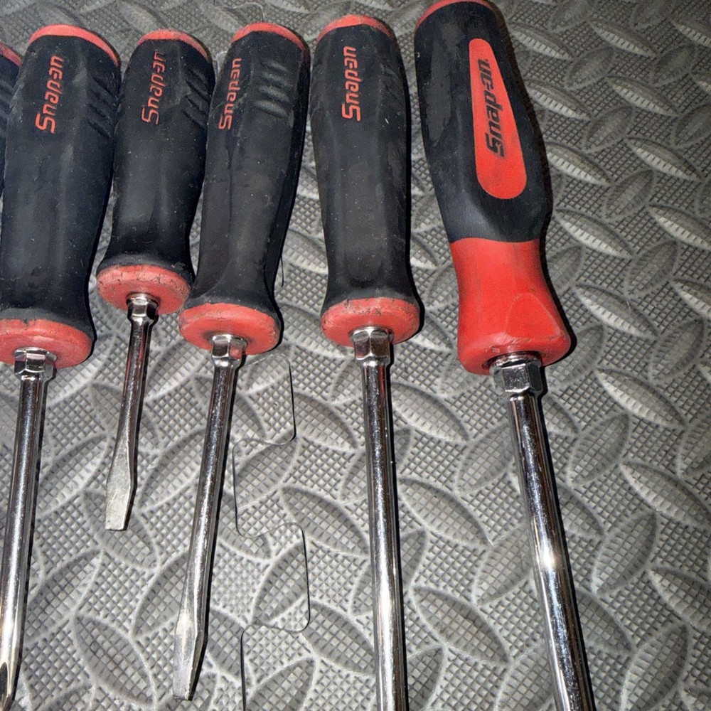 snap on screwdriver set 8pc Red Soft Grip